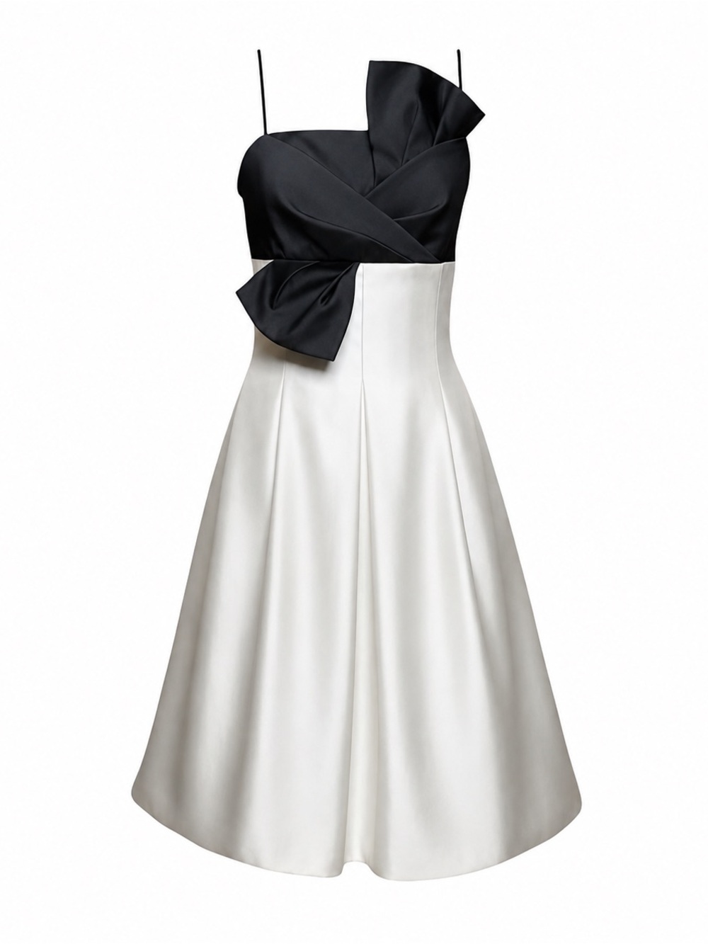Jessica Simpson Black & Ivory Satin Bow Cocktail Dress Size S